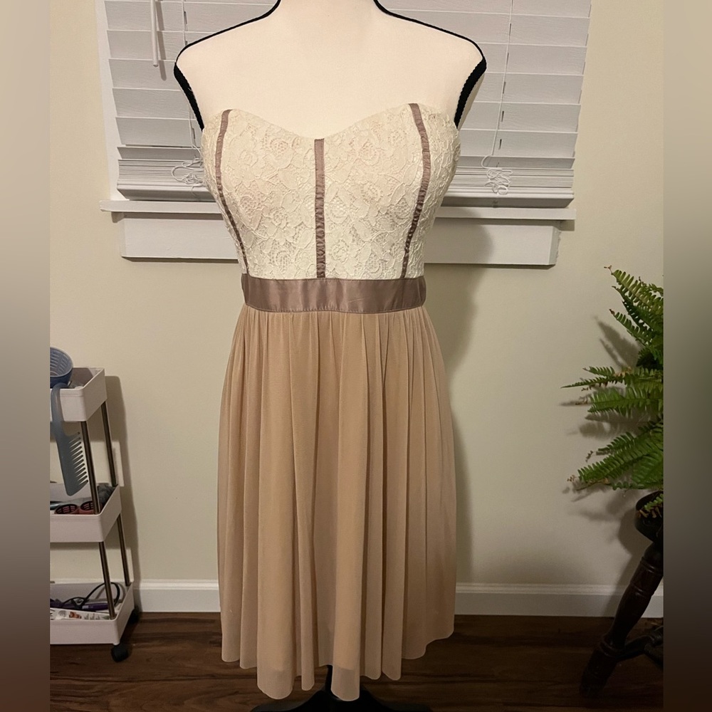 Strapless Lace Corset Mini Dress
